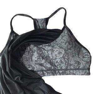 Lululemon Black Gray Tank Top w/ Built in Bra, Sleeveless Size Women's Medium 8